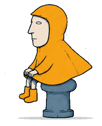 Rain Sit Sticker