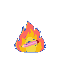 Happy Fire Sticker by Skolla Online