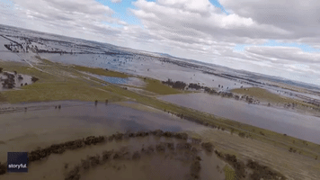 Flooding Covers Highway in New South Wales