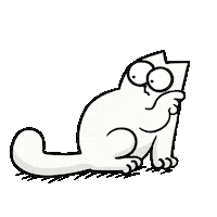 Look At This White Cat Sticker by Simon's Cat