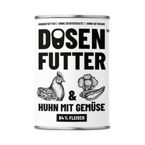 Schnauze-und-company giphyupload huhn hundefutter nassfutter Sticker