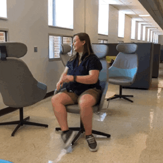 UNCLibrary unc furniture library spinning chair GIF