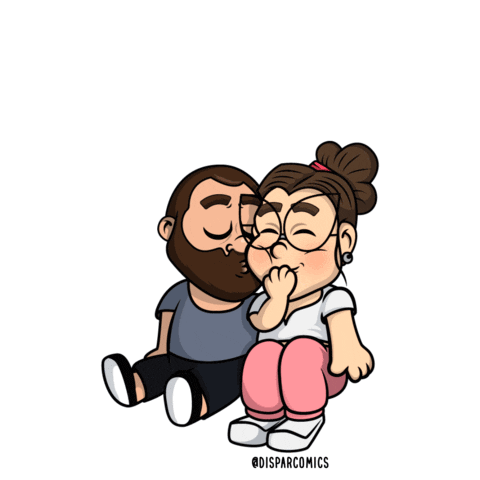 Disparcomics giphyupload love kiss amor Sticker