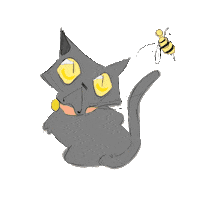 corvinanim cat bee catch corvin Sticker