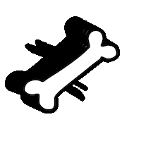 pobykylorey bone dog bone white bone Sticker