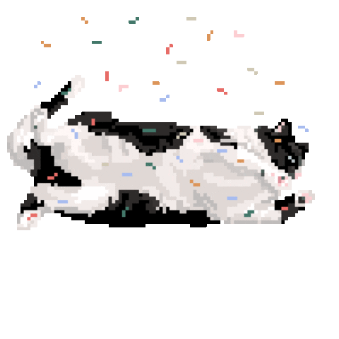 tunatooth cat party celebrate confetti Sticker