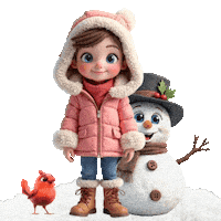 Boys Girls Snowman Sticker