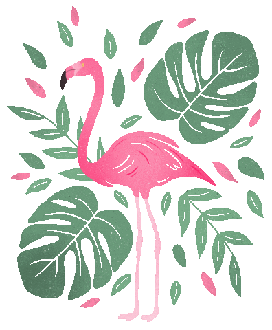 Pink Flamingo Summer Sticker by Guided by Light Art