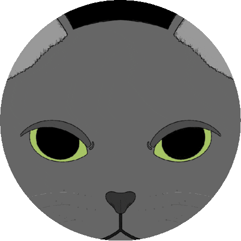 fluffybydesign cat colour grey fluffybydesign Sticker