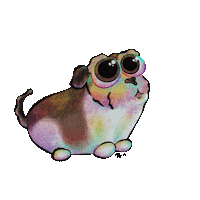 Adventures_with_Goober dog rainbow silly oc Sticker