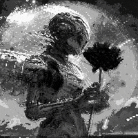 Yigoart love ai robot rose GIF