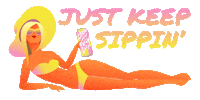 Just Keep Sippin Pink Lemonade Sticker by Beach Day Every Day