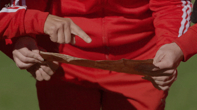 Pointing Reading GIF by The Traitors Australia