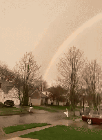 Rainbow Arches Over Columbus After Severe Thunderstorm