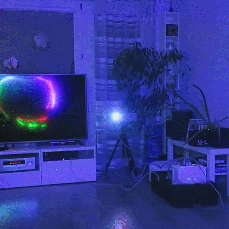 GifVif giphyupload fog machine with laser GIF