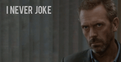 Serious Hugh Laurie GIF