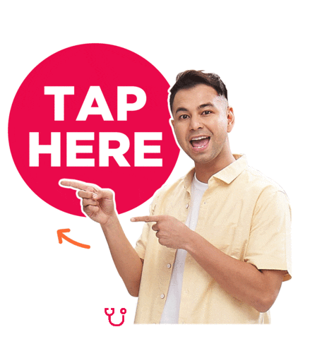 Click Here Raffi Ahmad Sticker by Halodoc