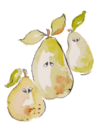 Sad Pears Sticker by OLIVIA MONTI ARDUINI