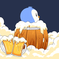 Celebration Drinking GIF by Pudgy Penguins
