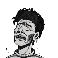 Sad Black And White Sticker