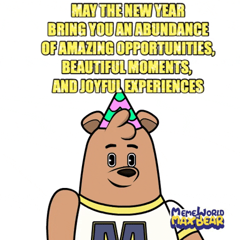 Happy New Year Party GIF by Meme World of Max Bear