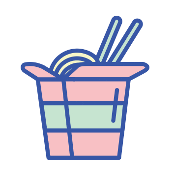 dinner noodles STICKER by Bow & Drape