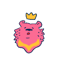 gremren pink bear sleepy crown Sticker