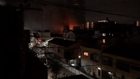 Large Flames Seen in Night Sky as Fire Burns in Tokyo's Koto-ku Ward