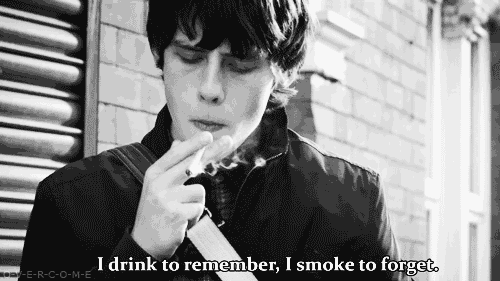 i drink to remember black and white GIF