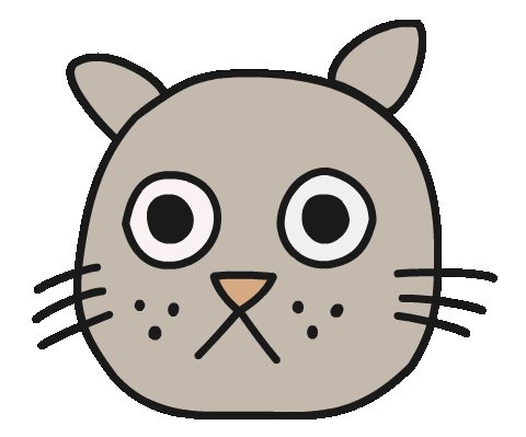 Cat Frown Sticker by Thank You Coffee