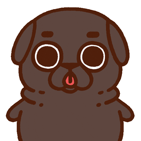 Bow Thank You Sticker by Puglie Pug