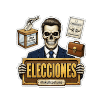 Skull Votar Sticker