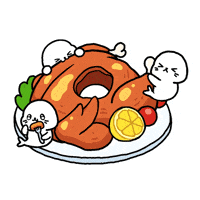Happy Dinner GIF by Sappy Seals