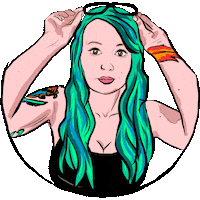 Watching Geek Girl Sticker