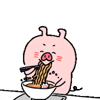 Perfect_Piggy pig diet ramen noodles Sticker