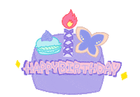 Tofu-fish happy birthday happy birthday purple Sticker