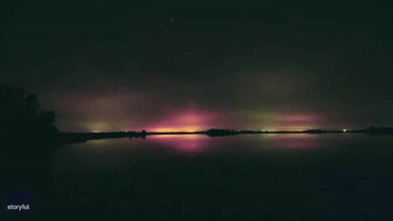 Northern Lights Dance Along Minnesota Horizon