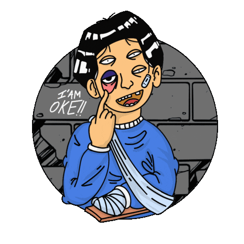 Sick Cartoon Sticker