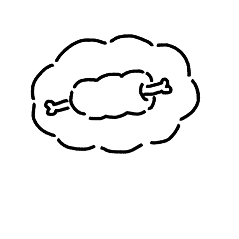 illuminadesign giphyupload yummy ふきだし 肉 Sticker