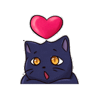 Black Cat Love Sticker