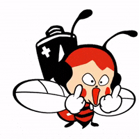 Peebeez dance red finger bee GIF