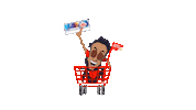 fun_miles_ fun excited win shopping Sticker