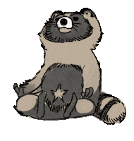 Art Raccoon Sticker