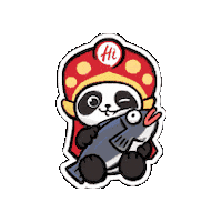 haidilaohuoguo wink relax panda cheeky Sticker