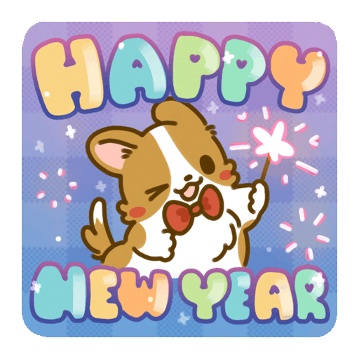 Celebrate New Year Sticker by Lazy Corgi