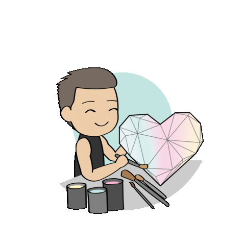 nadyalow giphyupload art heart boy Sticker