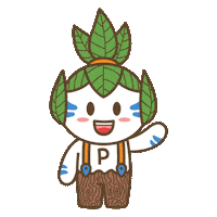 Pandooin hi mascot waving greetings Sticker