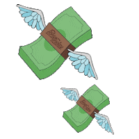 PonyFriday money green cash wings Sticker