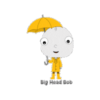 Raining Rain Storm Sticker by BigHeadBob.com