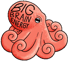 Big Brain Octopus Sticker